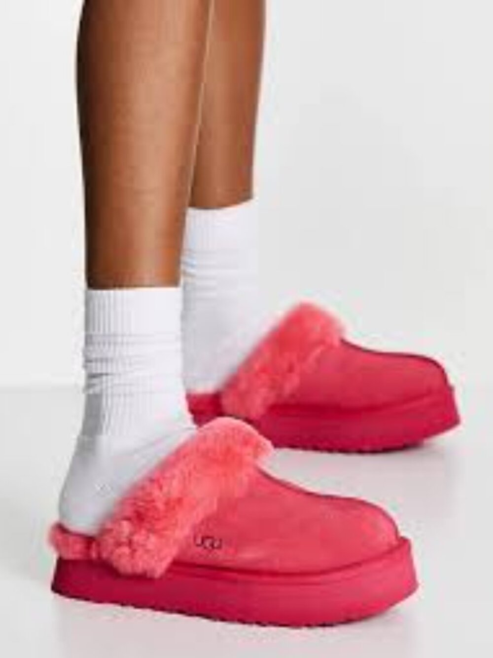 UGG Disquette Shearling-Lined Mule Slippers Size 7